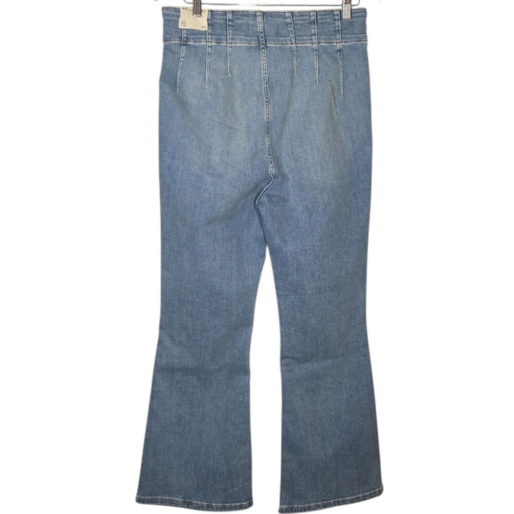 FREE PEOPLE medium blue jayde crop flare jeans Size 32 NWT - Picture 7 of 11